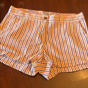 Orange and purple sear sucker shorts